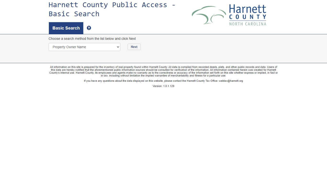 Harnett County Public Access - Basic Search