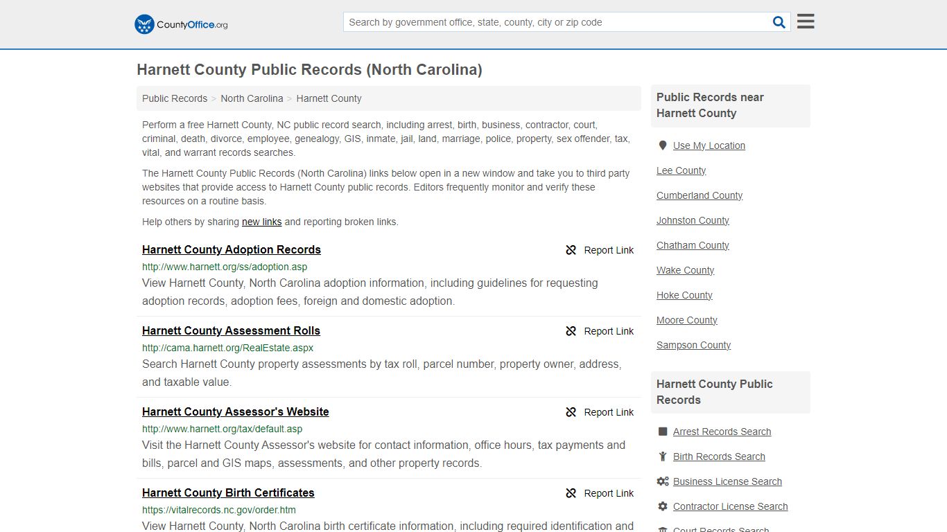 Harnett County Public Records (North Carolina) - County Office